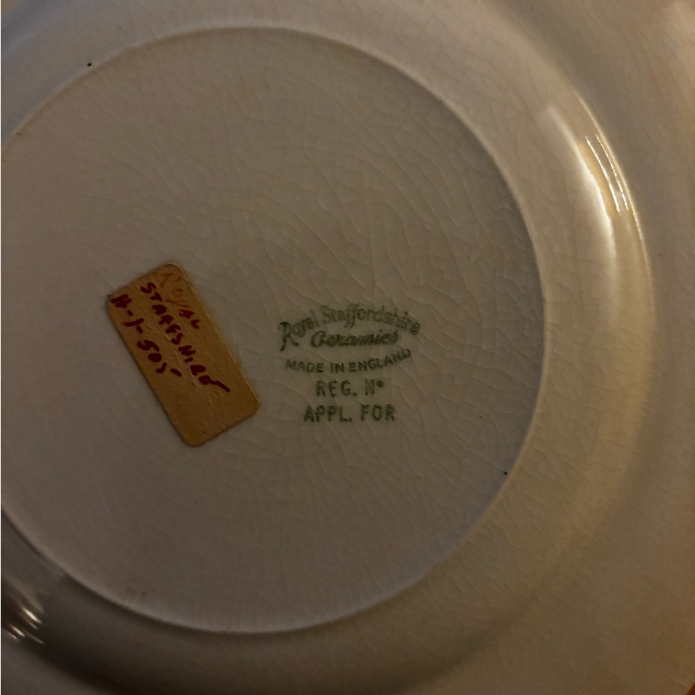 Royal Staffordshire Ceramics Transferware Green and White Calendar Plate - Picture 3 of 5